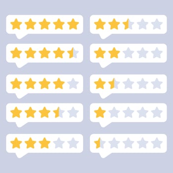 Review Messages Five Star To One Star vector