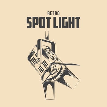 Retro Spotlight Vector Stock Illustration