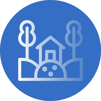 Cabin Landscape Vector Icon Design