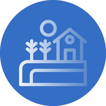 Fields Landscape Vector Icon Design