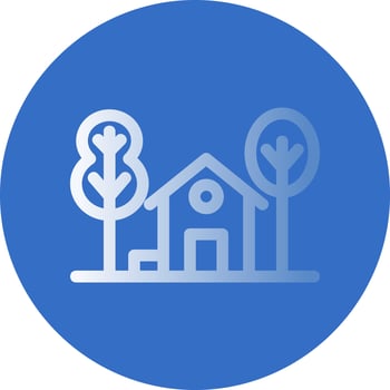 Home Landscape Vector Icon Design