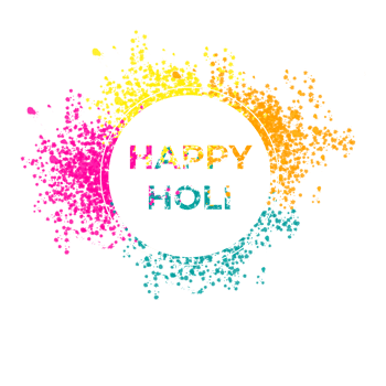 Happy holi festival design with splashing color png