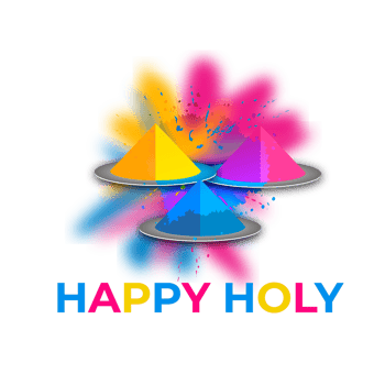 Happy holi festival design with splashing color png