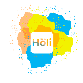 Happy holi festival design with splashing color png
