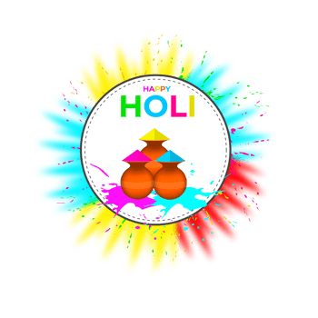 Happy holi festival design with splashing color png