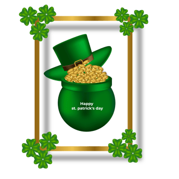 st. patrick's day with gold coins png