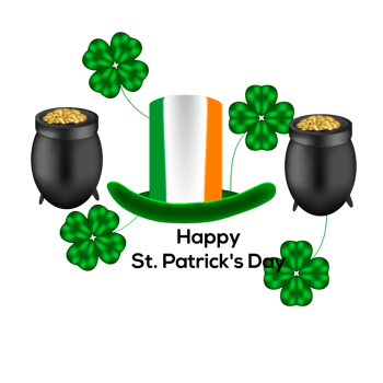 st. patrick's day with gold coins png