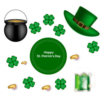 st. patrick's day with gold coins png