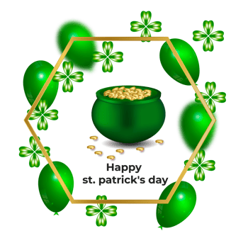 st. patrick's day with gold coins png