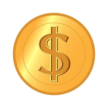 Dollar gold coin. vector