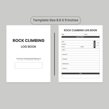 Rock Climbing Log Book and KDP Interior vector