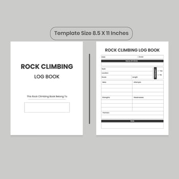 Rock Climbing Log Book and KDP Interior vector