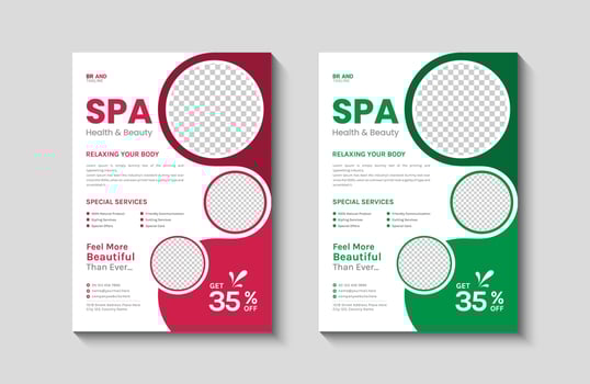 Beauty Spa Salon Flyer Design Template vector