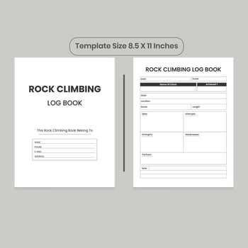 Rock Climbing Log Book and KDP Interior vector