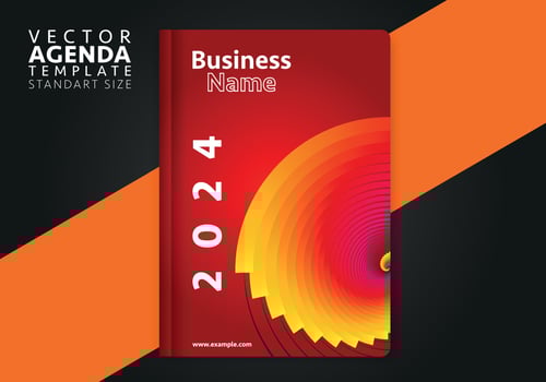 Vector agenda cover design. Creative and minimal agenda cover template suitable for corporate identity design.