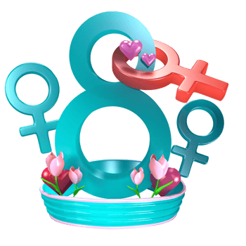 3D illustration international womenday png