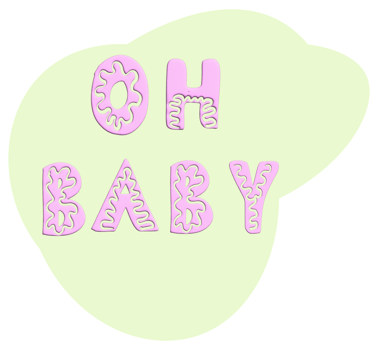 Sticker with  text oh baby pink color. png