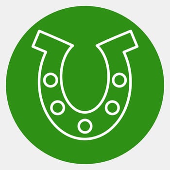 Icon horse shoe. St. Patrick's Day celebration elements. Icons in green style. Good for prints, posters, logo, party decoration, greeting card, etc. vector