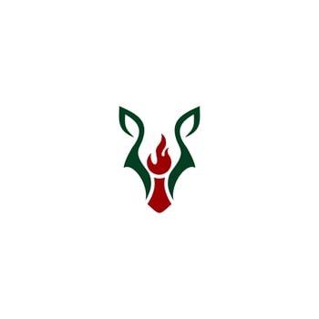 wolf head abstract line logo design vector