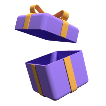Gift box with ribbon isolated on transparent background. Open gift box. Minimal surprise package. 3d rendering illustration png