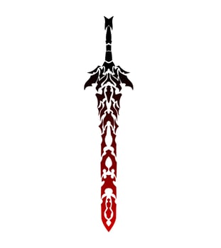 illustration vector graphic of tribal art design fantasy sword