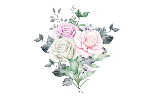 Beautiful Floral Roses Boquet Watercolor vector