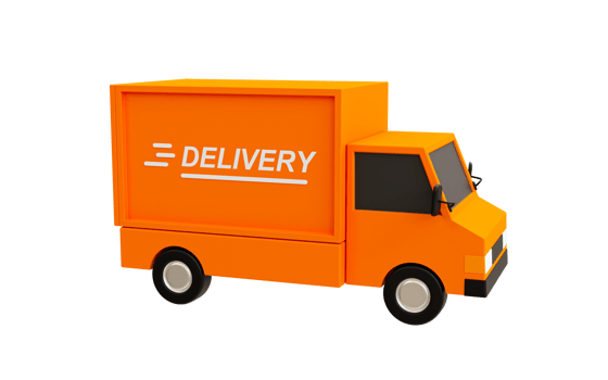 3d cartoon Delivery truck. products delivery vehicle. Parcels transportation car. 3d rendering illustration. png