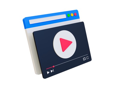 3d minimal social media. the viral creative clips. video content. browser page with video screen. 3d illustration. png