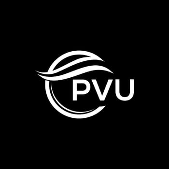 PVU letter logo design on black background. PVU creative circle logo. PVU initials  letter logo concept. PVU letter design. vector