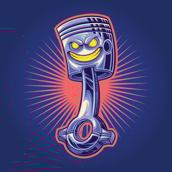 Scary engine piston mascot vector illustrations for your work logo, merchandise t-shirt, stickers and label designs, poster, greeting cards advertising business company or brands