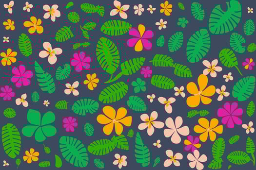floral ornament pattern in colorful flat design for gift wrapping, vector stock