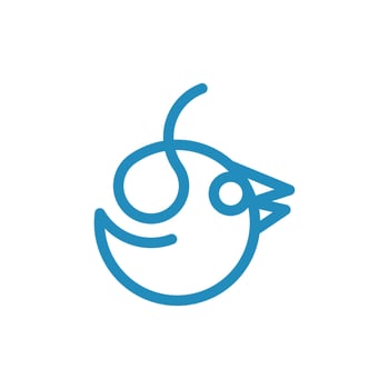 Cute bird line simplicity creative logo design vector