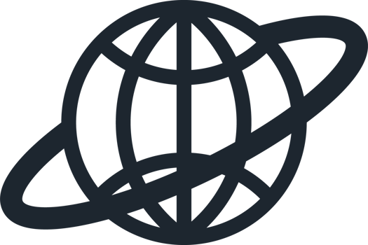 Globe icon with a ring surrounded. png