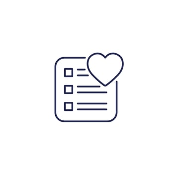 Wish list icon on white vector
