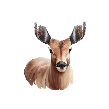 Watercolor Deer . AI Generated png
