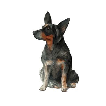 Watercolor Dog . AI Generated png