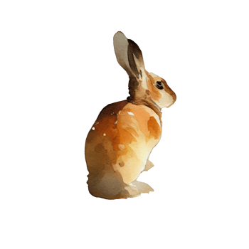 Vintage Watercolor Rabbit . AI Generated png
