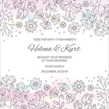 WINTER WEDDING Floral Doodle Ornament Vector Illustration Set
