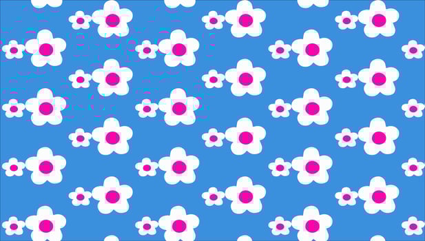 vintage seamless pattern background with cute white flowers on blue background vector