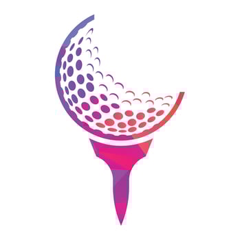 Golf Logo Design Template Vector. Golf ball on tee logo design icon. vector