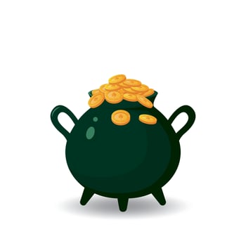 Pot of gold coins for St. Patrick's Day vector