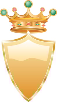 shields with ornaments in editable eps vector