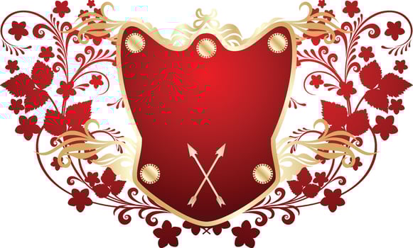 shields with ornaments in editable eps vector