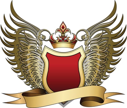 shields with ornaments in editable eps vector
