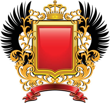 shields with ornaments in editable eps vector