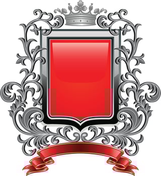 shields with ornaments in editable eps vector
