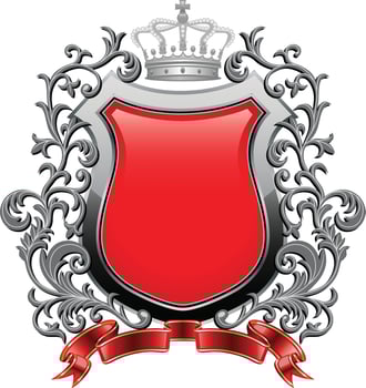 shields with ornaments in editable eps vector