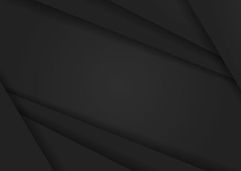 Abstract black paper background design with shadow vector