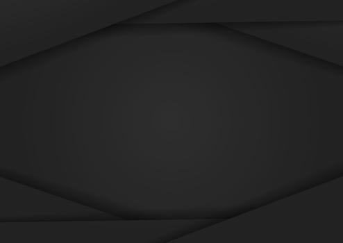 Abstract black paper background design with shadow vector