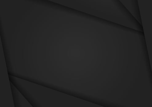 Abstract black paper background design with shadow vector